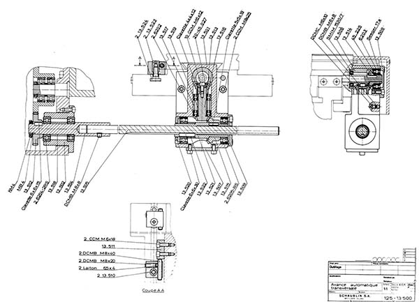 Автоматична поперечна подача токарно-гвинторізного верстата Schaublin 125